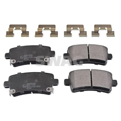 Billede af SWAG 40 11 6147 Bremseklodser bagaksel med akustisk advarsel for slid anti knirke plade, befæstelsesmateriale OPEL: Insignia A Sports Tourer