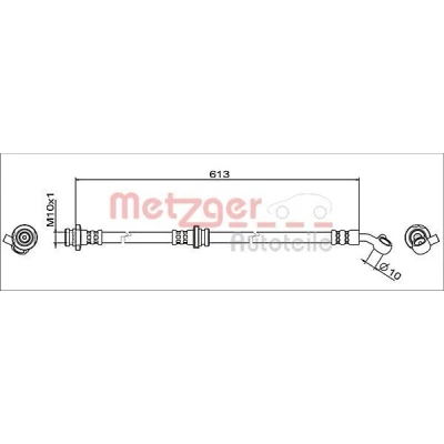 Billede af METZGER 4111949 Bremseslange venstre foraksel 613 NISSAN: Qashqai 2
