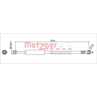Billede af METZGER 4111629 Bremseslange Bagaksel venstre, højre 318 M10x1