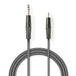 Billede af Stereo Audio kabel 6.35 mm Hanstik 3.5 Nikkelplateret 3.00 m Runde Mørkegrå Kartonhylster