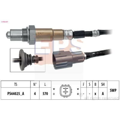 Billede af EPS 1.998.607 Lambdasonde opvarmet, pladesonde, Gevind, forsmurt TOYOTA: Yaris II Hatchback, III Hatchback