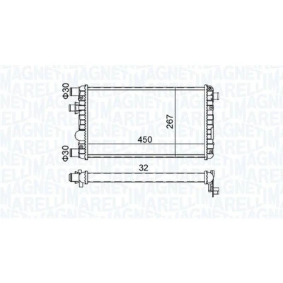 Billede af MAGNETI MARELLI 350213191300 Radiator 450 267 32 Mekanisk fuget køleripper FIAT: Seicento / 600 Hatchback