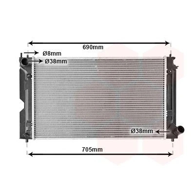 Billede af VAN WEZEL 53002386 Radiator Aluminium 623 378 26 Loddet køleripper TOYOTA: Corolla IX Station Wagon, Hatchback
