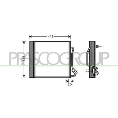 Billede af PRASCO ME303C002 Kondensator med tørrer 11 8 Aluminium 365 R 134a