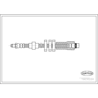 Billede af CORTECO 19030284 Bremseslange foraksel 535 M10X1 PEUGEOT: 406 Coupe, Stationcar