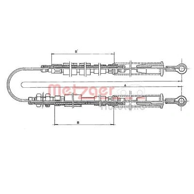 Billede af METZGER 1401.3 Håndbremsekabel bag 2987, 1180/1192 Tromlebremse COFLE