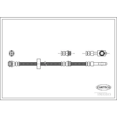 Billede af CORTECO 19033513 Bremseslange foraksel 543 AUDI: A2