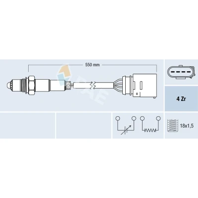 Billede af FAE 77150 Lambdasonde VOLKSWAGEN: Golf 4, Bora Sedan, 4 Variant, SEAT: Leon I Hatchback, Toledo 2 Limousine
