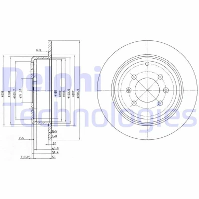 Billede af DELPHI BG2873 Bremseskiver 290 10 4 fuldstændigt olieret ubehandlet uden hjullejer, ABS sensorring PEUGEOT: 406 Stationcar, Sedan, Coupe