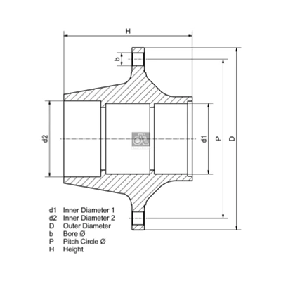 Billede af DT Spare Parts 4.69673 Hjulnav 6 uden hjullejer