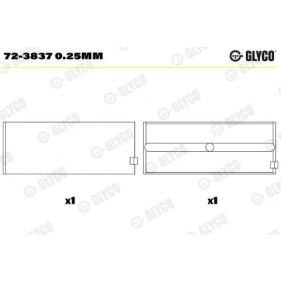 Billede af GLYCO 72 3837 0.25mm Krumtapakselleje