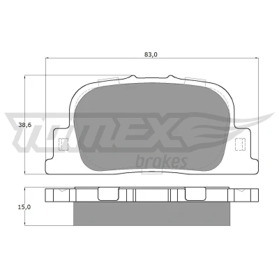 Billede af TOMEX brakes TX 13 71 Bremseklodser bagaksel TOYOTA: Camry IV Sedan, Prius II Liftback