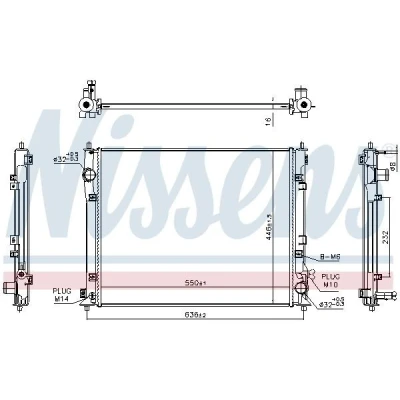 Billede af NISSENS 686802 Radiator Aluminium 550 446 16 Loddet køleripper
