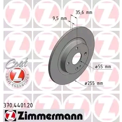 Billede af ZIMMERMANN COAT Z 370.4401.20 Bremseskiver 255 10 5/4 4 100 fuldstændigt coatet MAZDA: MX 5 IV, IV RF Targa