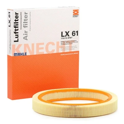 Billede af MAHLE ORIGINAL LX 61 Luftfilter 56,0 410,0 Filterindsats MERCEDES BENZ: 190, W124 Sedan, Coupe