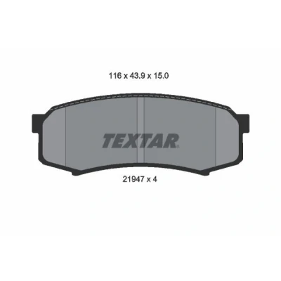 Billede af TEXTAR 2194701 Bremseklodser Ikke forberedt til slidindikator TOYOTA: Land Cruiser 80, 200, Prado 120, MITSUBISHI: PAJERO 4