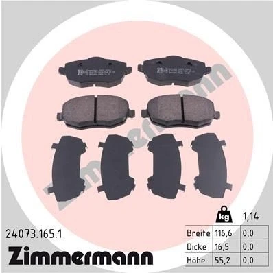Billede af ZIMMERMANN 24073.165.1 Bremseklodser Billede svarer til leveringsomfang
