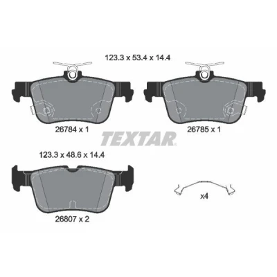 Billede af TEXTAR 2678401 Bremseklodser med akustisk advarsel for slid FORD USA: Mustang Mach E EV, EV 4x4, GT 4x4 2020