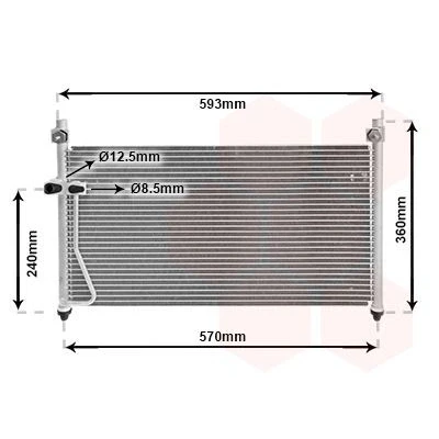 Billede af VAN WEZEL 27005126 Kondensator uden tørrer Aluminium 550