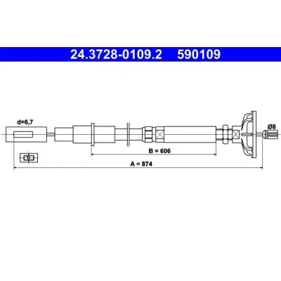 Billede af ATE 24.3728 0109.2 Koblingskabel VOLKSWAGEN: Scirocco II