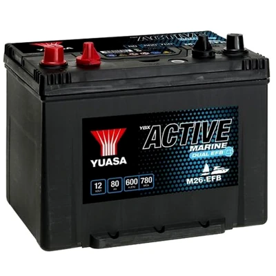 Billede af YUASA M26 EFB Starterbatteri 12V 80Ah 600A B5 MERCEDES BENZ: C klasse T modell, E Sedan, A klasse, AUDI: A4 B9 Avant, A3 Sportback, A6 C5 Avant