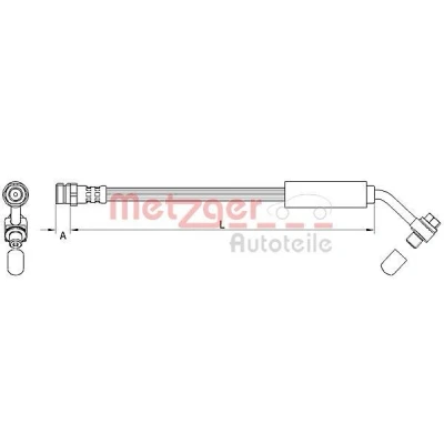 Billede af METZGER 4111478 Bremseslange Bagaksel venstre, højre 234 M10x1 VOLKSWAGEN: Golf 7 Variant, Passat B8 7, SKODA: Octavia 3 Combi