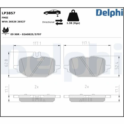Billede af Bremseklodser DELPHI LP3857