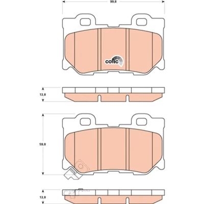 Billede af TRW COTEC GDB3515 Bremseklodser med akustisk advarsel for slid INFINITI: FX SUV, QX70 NISSAN: 370Z Coupe