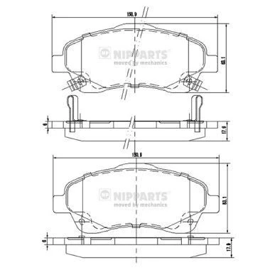 Billede af Bremseklodser NIPPARTS J3602112