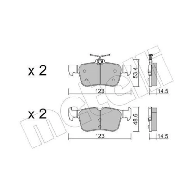 Billede af METELLI 22 1040 2 Bremseklodser Ekskl. slidadvarselskontakt FORD: S Max Mk2, Mondeo 5 Kombi,