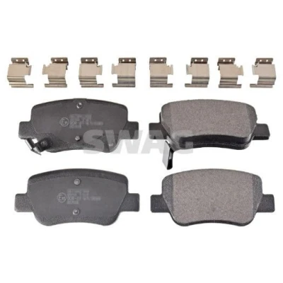 Billede af SWAG 33 10 7331 Bremseklodser bagaksel med akustisk advarsel for slid anti knirke plade, befæstelsesmateriale TOYOTA: Avensis III Stationcar
