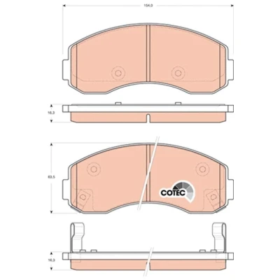 Billede af TRW COTEC GDB3434 Bremseklodser med akustisk advarsel for slid KIA: K2500 Ladvogn/Chassis