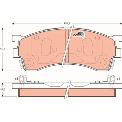 Billede af TRW COTEC GDB3192 Bremseklodser med akustisk advarsel for slid MAZDA: 323 F 6, 626 V Sedan, IV Hatchback