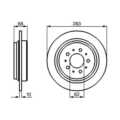 Billede af BOSCH 0 986 478 445 Bremseskiver 283 10 5 108 fuldstændigt olieret VOLVO: S70, V70 I, 850 Stationcar
