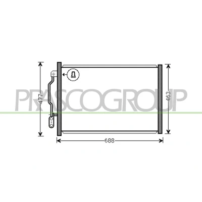 Billede af PRASCO ME526C003 Kondensator 13mm Aluminium 647mm R134a