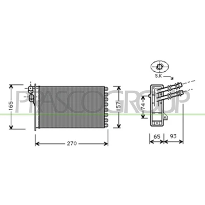 Billede af PRASCO AD016H004 Varmeveksler med lynkobling SEAT: Leon I Hatchback, VOLKSWAGEN: Golf 4