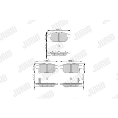 Billede af JURID 572632J Bremseklodser med akustisk advarsel for slid uden tilbehør TOYOTA: Yaris III Hatchback, II Auris LEXUS: CT