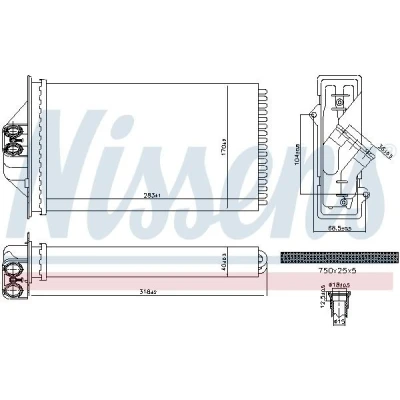 Billede af NISSENS 707293 Varmeveksler uden ledning