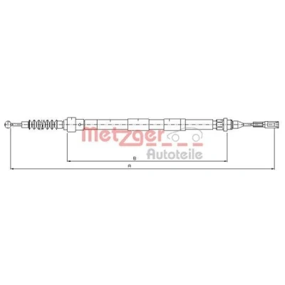 Billede af METZGER 10.7620 Håndbremsekabel bagved til venstre, højre, venstre 1293/1127 COFLE FORD: Galaxy Mk1 MPV, SEAT: Alhambra I
