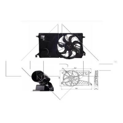 Billede af NRF 47291 Køleventilator 390 12 320 med kølerventilatorramme (karm) kontroldel