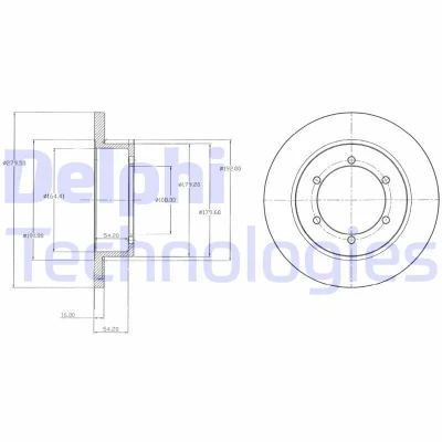 Billede af DELPHI BG4218 Bremseskiver 280 16 6 fuldstændigt olieret ubehandlet uden hjullejer, ABS sensorring RENAULT: Captur