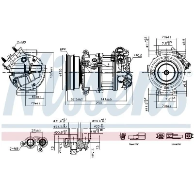 Billede af NISSENS 891004 Kompressor PXC16 12 PAG 46 YF R 134a VOLVO: V60 I, XC60 S60 II
