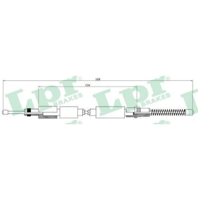 Billede af LPR C0619B Håndbremsekabel 1615/1255 Tromlebremse PEUGEOT: 306 Hatchback