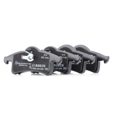 Billede af BOSCH 0 986 424 665 Bremseklodser Low Metallic med anti knirke plade, stempelklips JEEP: GRAND CHEROKEE 2