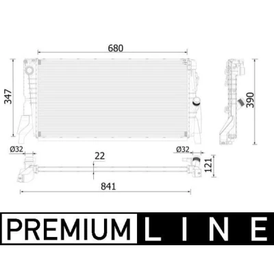Billede af MAHLE ORIGINAL CR 2318 000P Radiator til køretøjer med klimaanlæg 680 347 22 Loddet køleripper
