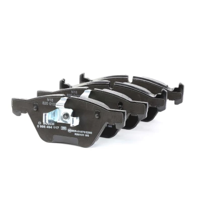 Billede af BOSCH 0 986 494 117 Bremseklodser Low Metallic med stempelklips, anti knirke plade BMW: 3 Coupe, 1 Hatchback, Touring