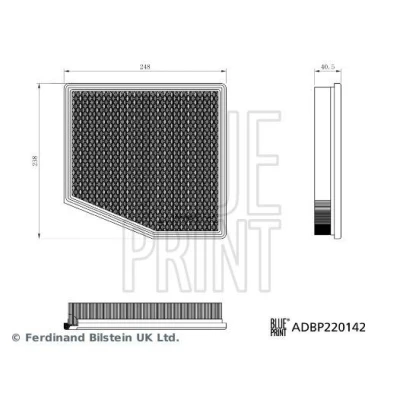 Billede af BLUE PRINT ADBP220142 Luftfilter 41mm 238mm 248mm Filterindsats