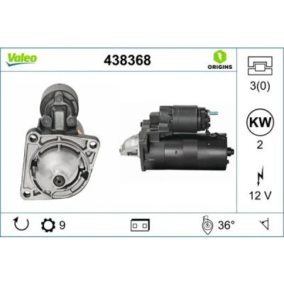 Billede af VALEO 438368 Starter 12 2 9 OPEL: Insignia A Sports Tourer, Astra H Caravan, Vectra C FIAT: Grande Punto Hatchback, Evo Hatchback