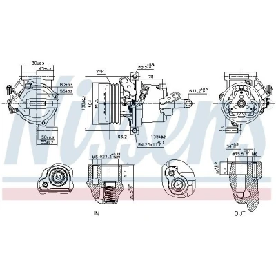 Billede af NISSENS 891074 Kompressor DKV09Z 12 PAG 46 YF R 134a