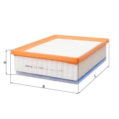 Billede af MAHLE ORIGINAL LX 4068 Luftfilter 77,0 208 256 Filterindsats RENAULT: Trafic 3, 3 Pritsche/Fahrgestell, Bus